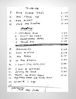 Proposed Rehearsals List